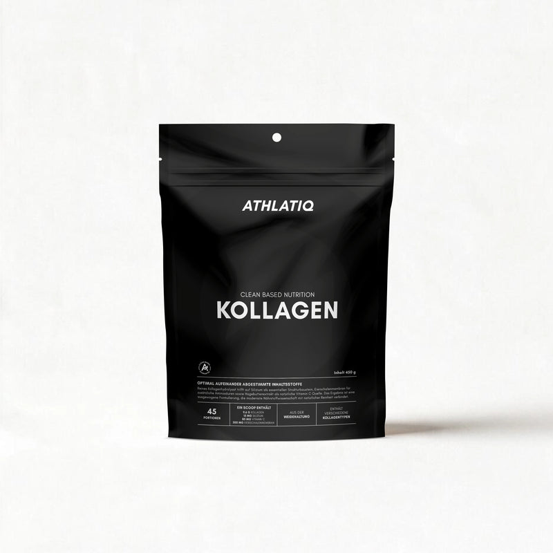 ATHLATIQ Kollagen Komplex im schwarzen Standbeutel, 450 g, 45 Portionen
