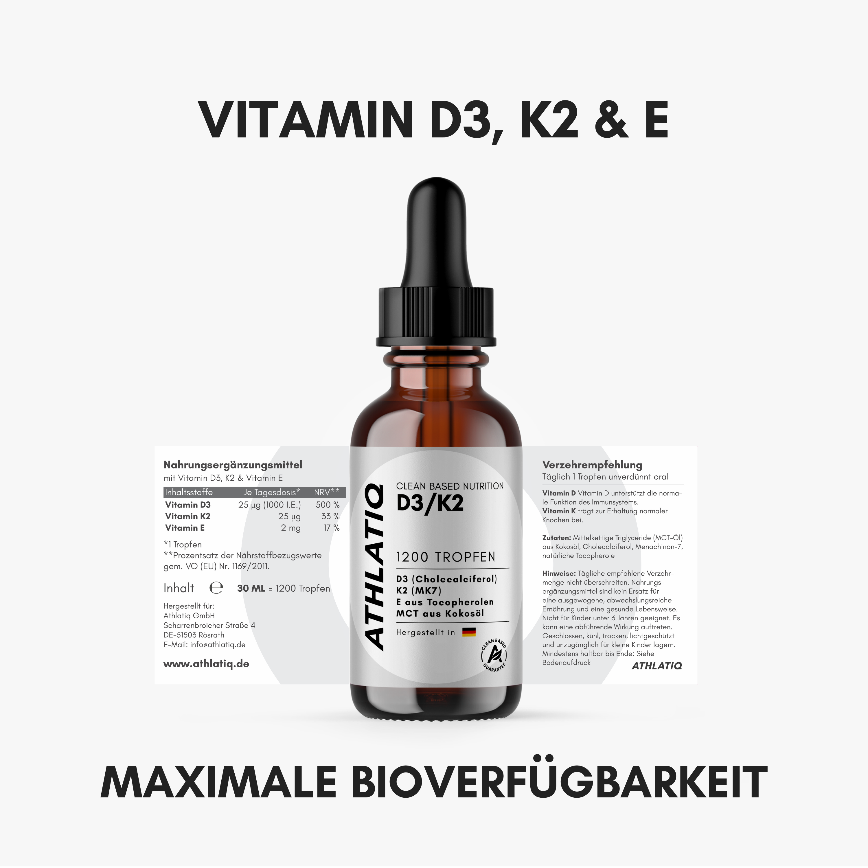 Vitamin D3 + K2 + E