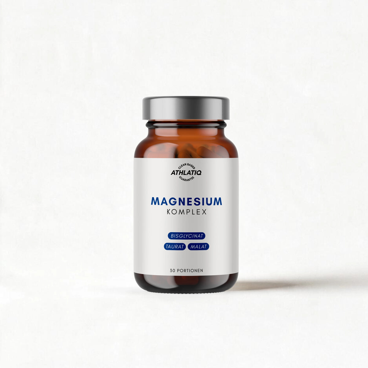ATHLATIQ Magnesium Komplex in der Braunglasdose, 30 Portionen, mit Bisglycinat, Taurat und Malat