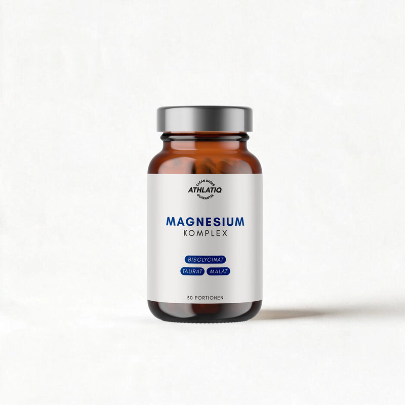 ATHLATIQ Magnesium Komplex in der Braunglasdose, 30 Portionen, mit Bisglycinat, Taurat und Malat